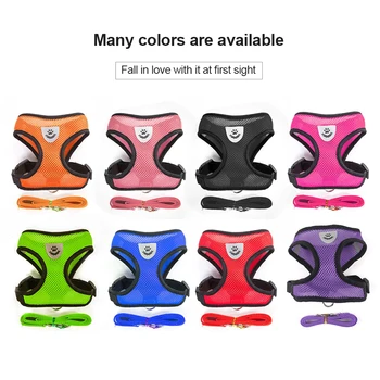 

Pet Harness Leash Adjustable Puppy Cat Vest Harness Collar Strap Jacket Mesh Breathable Soft Safety Outdoor Dog Easy Control