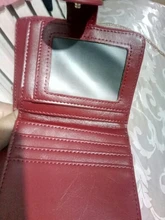 Cartera corta de PU para mujer, monedero pequeño rojo con cremallera y botón, monedero con bolsillo para monedas, gran oferta