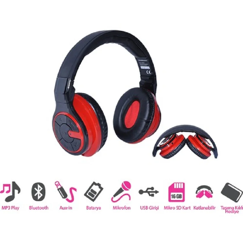 

QUALITY TURKISH TRADEMARK - GOLDMASTER HP-199 - BLUETOOTH MICROPHONE MP3 HEADPHONE - CARGO INCLUDED