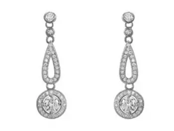 

Earrings for bride in sterling silver with white zirconia
