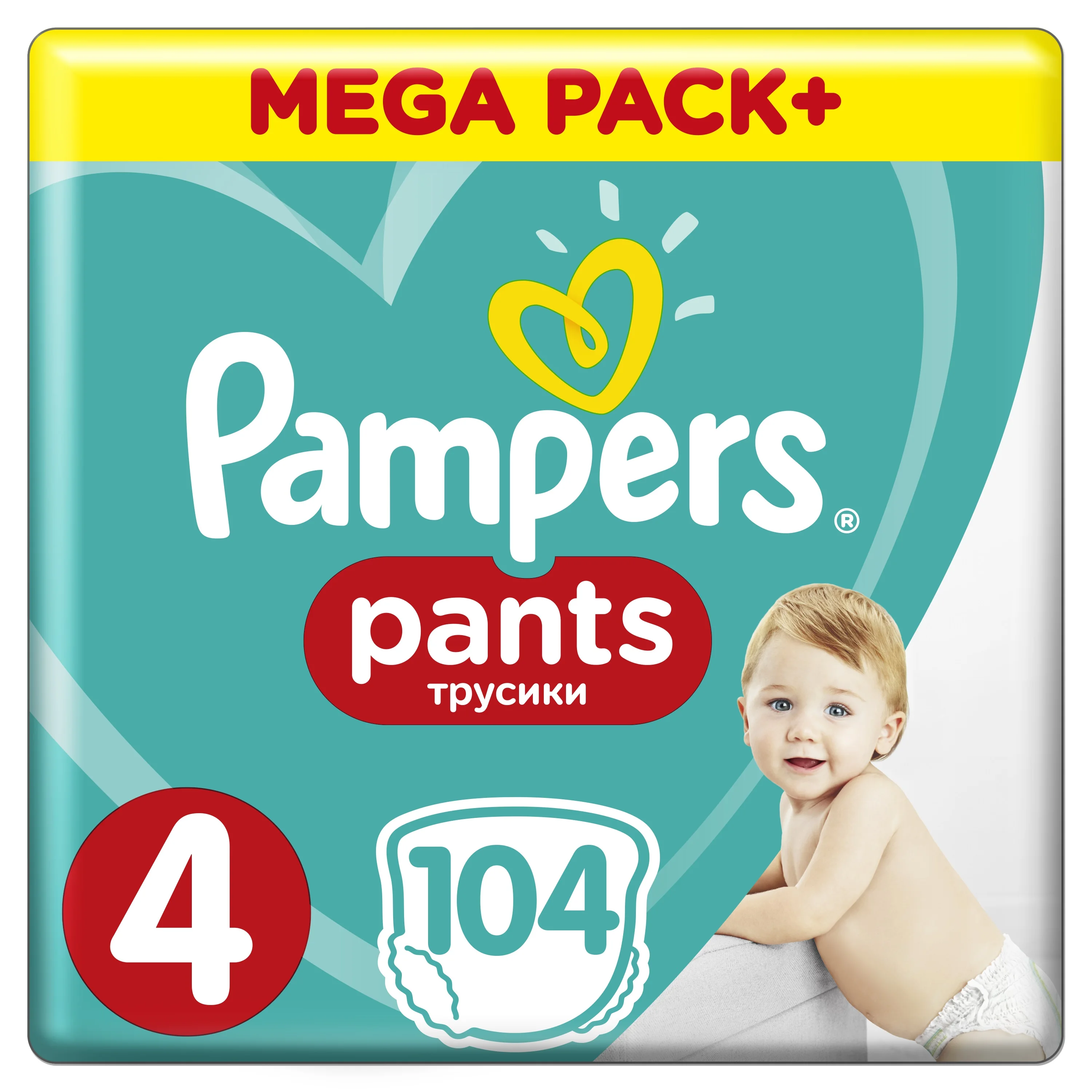 Подгузники-трусики Pampers Pants 9-15 кг, размер 4, 104шт