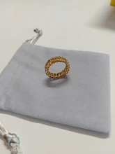 Anillo de cadena gruesa de 6mm de grosor para mujer y niña, sortija con eslabones cubanos rellenos de oro de acero inoxidable, anillo elegante
