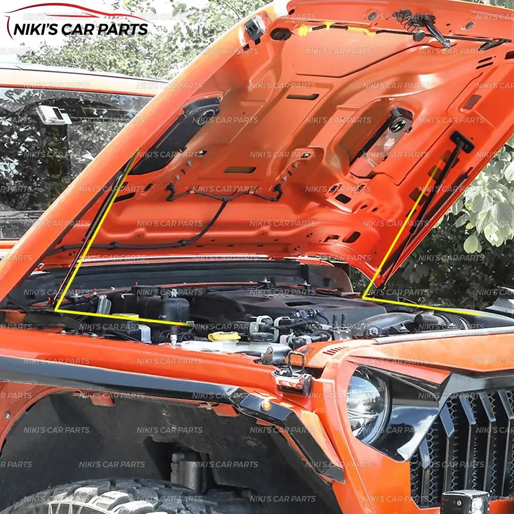 Стойки амортизатора капота для Jeep Wrangler JL-нержавеющая сталь 1 комплект/2 шт. формовочные украшения автомобиля Стайлинг экстерьера