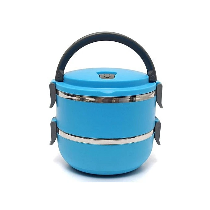 Ланч бокс 2 секции Lunch Box Urban Living 3 Layer Stainless Steel термо контейнер для обедов(Голубой