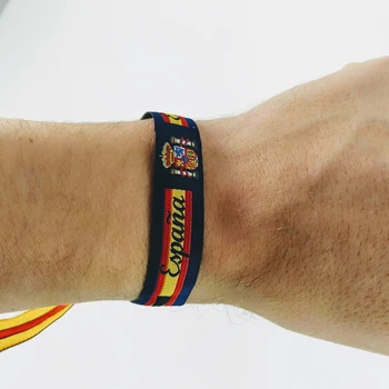 

Chain bracelet Flag of Spain Adjustable 17-24cm and dangler Car Rearview's Lariat Color Blue