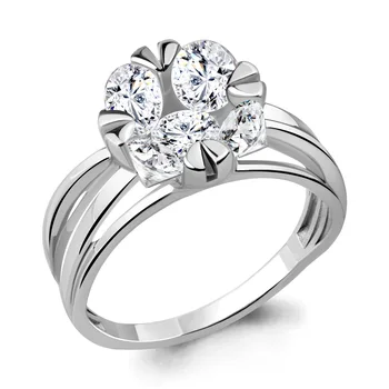 

Silver ring with cubic zirconia
