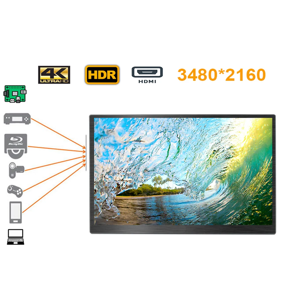 18 4 дюймов 4K монитор 3480*2160 идеально подходит для Xbox PS станции переключателя raspberry pi