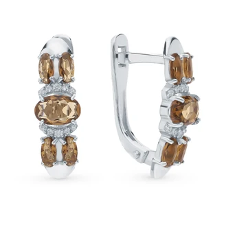 

Silver earrings with crystals and cubic zirconia sunlight sample 925