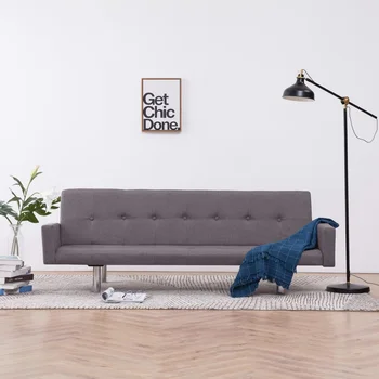 

Sofa bed with armrest gray mole polyester sofa
