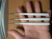 ROSALIND 3 unids/lote blanco cepillo para uñas de Gel UV polaco cepillos suaves para manicura pequeño pintura patrón con forma de uña de uñas de arte