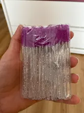 Zwellbe-Paquete de 25/50 Uds. De cepillo para maquillaje de pestañas, desechables, con mango de diamante, varitas de rímel, utensilio de extensión de pestañas