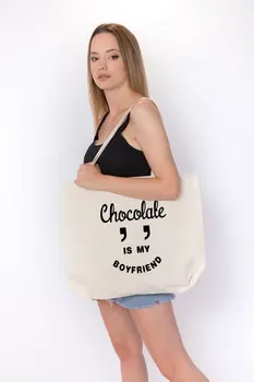 

Angemiel Bag Large Chocolate My Boyfriend Tote Shopping Beach Bag