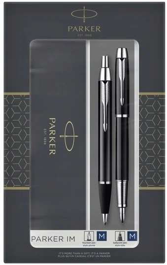 A set of 2 pens in a gift box &quotParker Ai Em Black CB Ti&quot. Ball pen and fountain pen. 2093215 | Канцтовары для офиса и