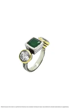 

Silver Emerald Cubic Zirconia Women Ring Authentic