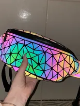 Riñonera luminosa de cuero para mujer, bolso de cintura, a la moda, 2020