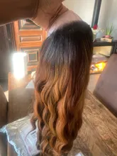 Pelucas frontales de encaje sintético para mujeres negras, pelo largo ondulado Natural, Color marrón y negro, X-TRESS resistente al calor