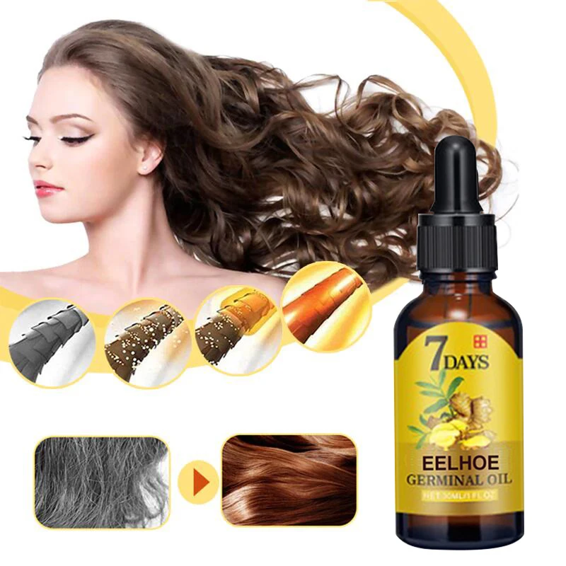 Ginger Hair Growth Serum Fast Growing Hair Essential Oil Prevent Hair Loss Thinning Dry Frizzy Damaged Repair Hair Care Products
