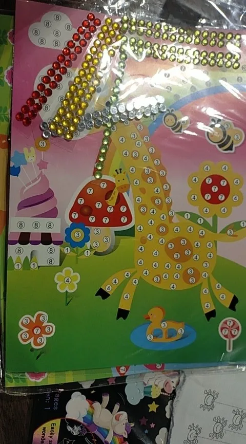 4 sztuk/partia DIY diament naklejki Handmade kryształ wklej malowanie mozaiki Puzzle zabawki losowy kolor dzieci dziecko naklejk