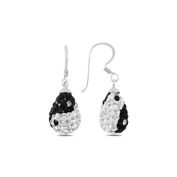 

Silver 925 Sterling Zircon Cubic Zirconia Dangle Drop Earrings