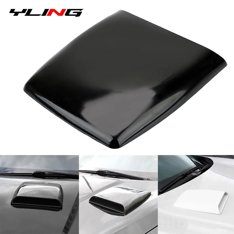 1pcs White Black Car Large Hood Scoop Fake Air Flow Intake Vent