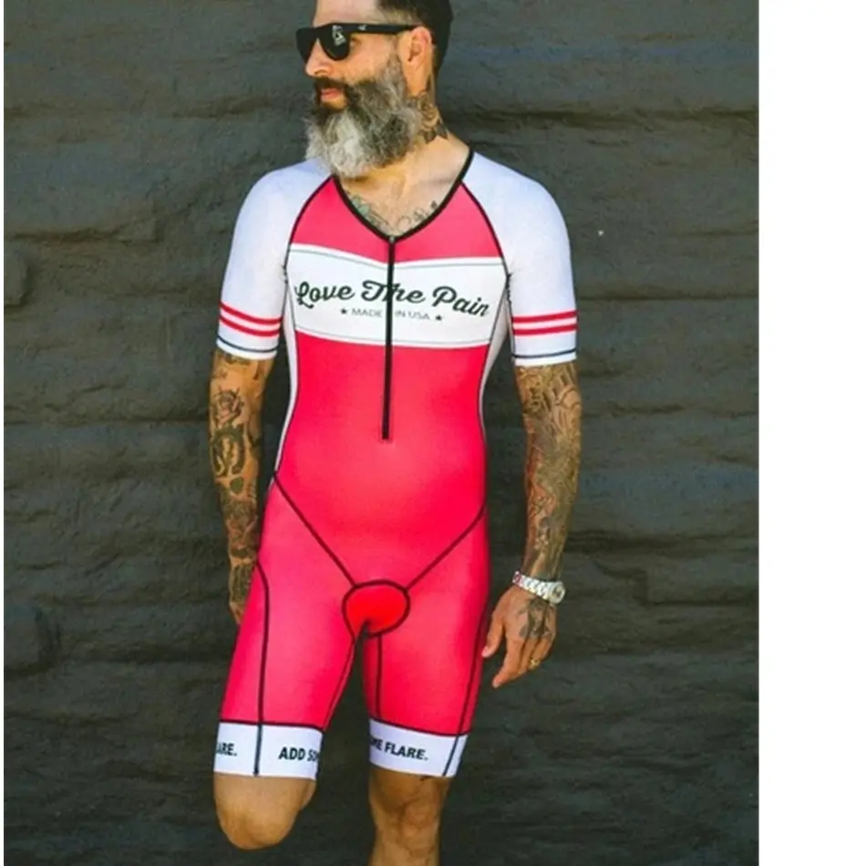 LOVE THE PAIN Triathlon Pro Team, спортивный костюм для велоспорта, Мужская одежда для велоспорта на заказ с коротким рукавом, Ciclismo Maillot Skinsuit - Цвет: Trisuit 14