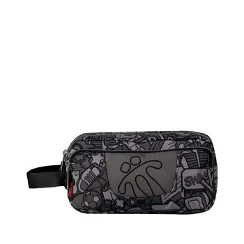 

Doodle print three compartments school case-Agapec