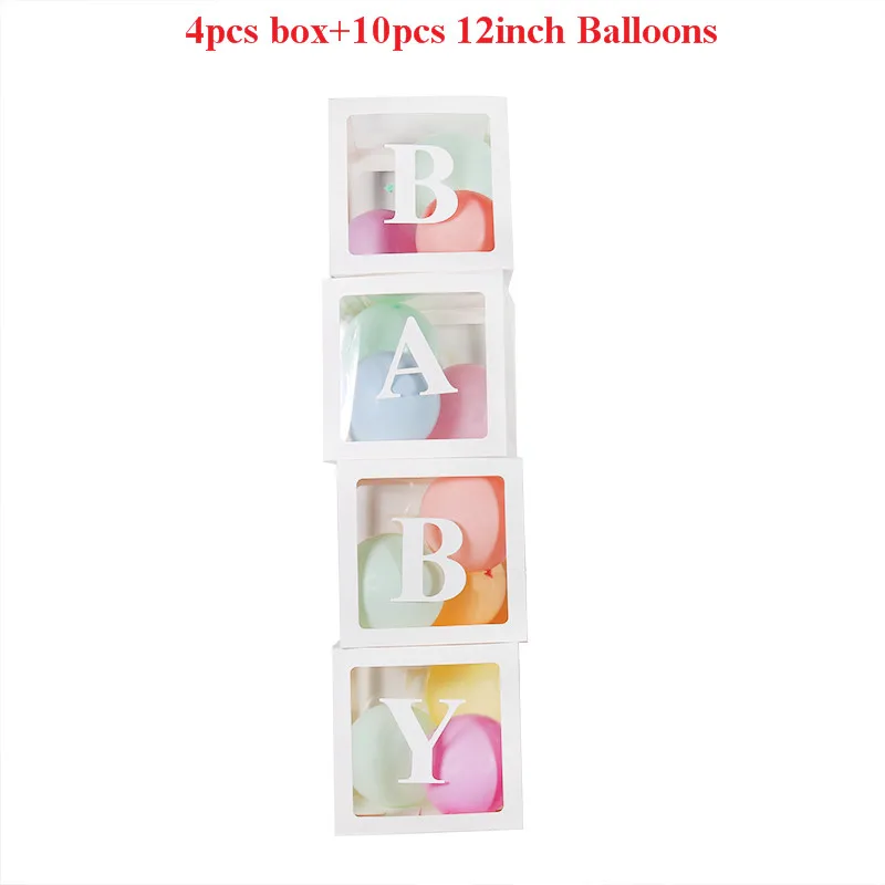 Baby Balloon Box D WEIGAO «сделай сам» прозрачный воздушный шар коробка для малышей любовь блоки для мальчиков и девочек вечерние подарочные коробки для свадьбы для украшения детского душа день рождения - Цвет: Baby Balloon Box D