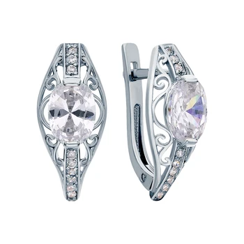

Silver earrings with cubic zirconia sunlight sample 925