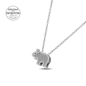 

Silver 925 Sterling Swarovski Zirconia Stone Elephant