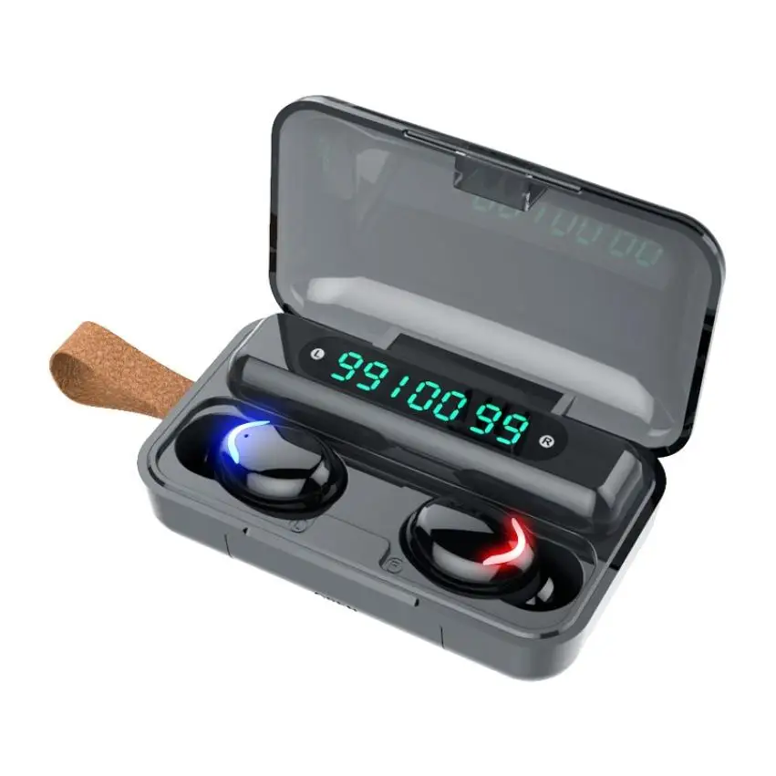 F9 TWS Bluetooth Earphone Waterproof Wireless Headphone Stereo Digital Display Touch Control Sport Headsets Earbuds with Mic