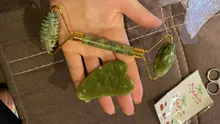 Rodillo de Jade para el cuidado de la piel, masajeador Facial de piedra Natural para cara, ojo Gua Sha, elimina arrugas, herramientas de belleza