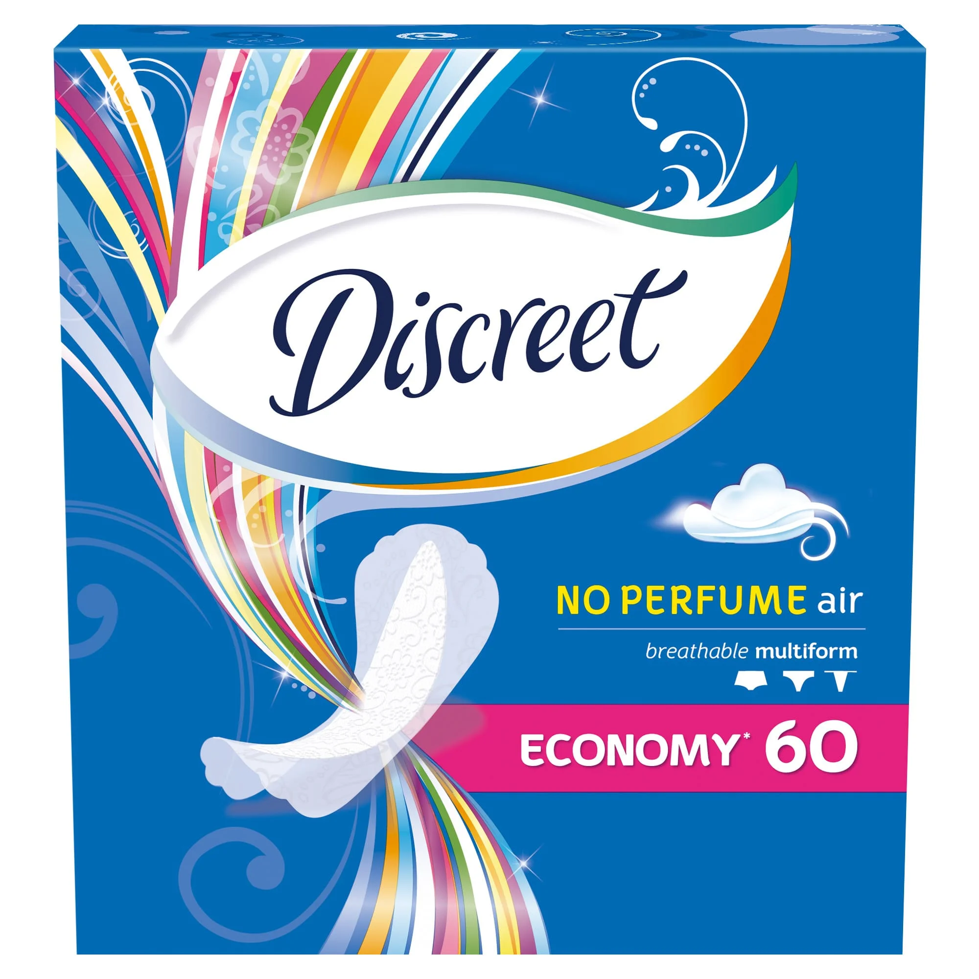 Женские ежедневные прокладки DISCREET Air Multiform, 60 шт