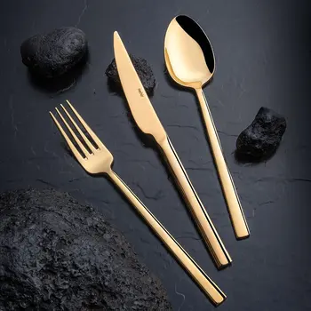 

Titanium Dalyan Gold 36 Piece Leather Boxed Cutlery Set