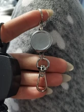 Cordón de identificación de carrete de 15 estilos, soporte de tarjeta de identificación, llavero cadena retráctil, carrete, cinturón extensible, llavero con Clip