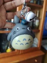 LLavero de animales de Totoro para hombre o mujer, llavero de piel con abalorio de Metal para bolso de coche