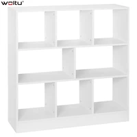 WOLTU White Bookcase Room Divider Standing Storage 1