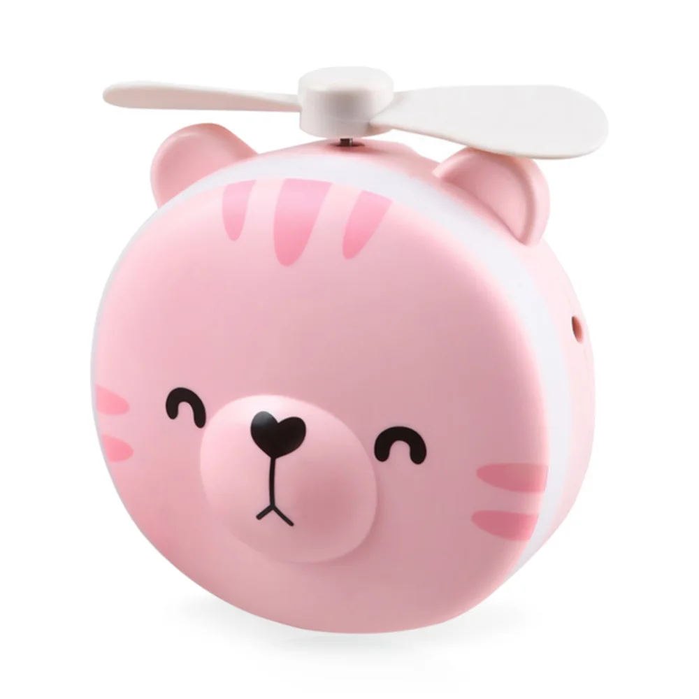 pink 1 шт. Мини светодиодный Мультфильм изображение заполняющее зеркало для макияжа с лампой вентилятор яркий регулируемый usb зарядка портативный вентилятор - Цвет: pink