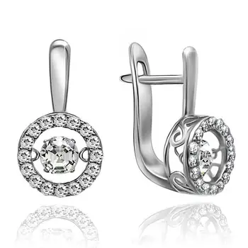 

Sunduk silver earrings with dancing zircon
