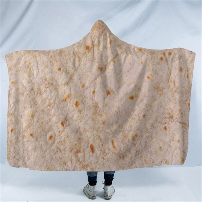 picture color Burrito Одеяло плюшевый, с принтом одеяло с капюшоном для взрослых и детей теплые одеяла носимых двухслойный флис плед - Цвет: picture color