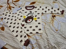 Pijamas para bebés, conjuntos de algodón de manga larga, camiseta + pantalón de dibujos animados, otoño, 2 unidades