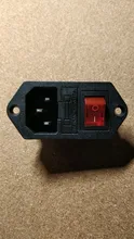 IEC320 C14 eléctrico CA zócalo 3 pin rojo LED 250V interruptor basculante 10A fusible mujer entrada macho conector de clavija 2 enchufe con pines de montaje