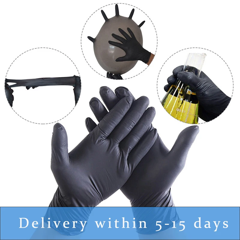 100 шт./компл. de caja guantes nitrilo XL бытовые чистящие одноразовые перчатки для механиков