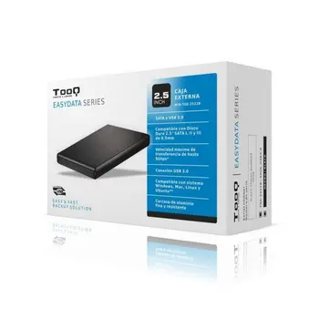 

External Box TooQ AAACET0181 TQE-2522B HD 2.5" SATA III-USB 3.0 FAT32 / NTFS / eXT2 / HFS Black