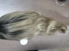 Cosplay Wigs Synthetic-Wigs Brown Golden-Blonde Ombre Women Middle-Part Wavy Long Henry Margu