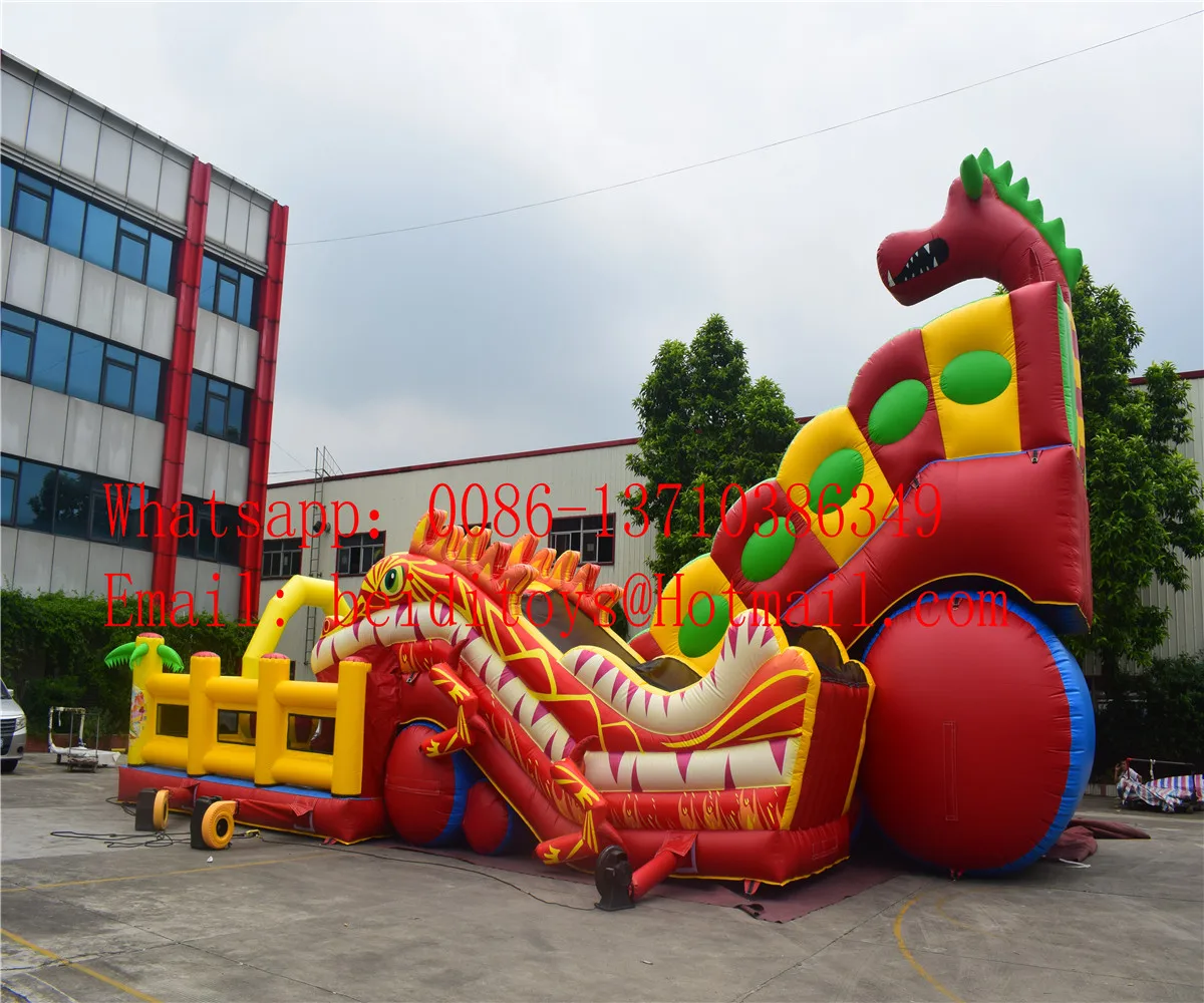 Hot selling high children adult color new theme inflatable slide castle trampoline combination