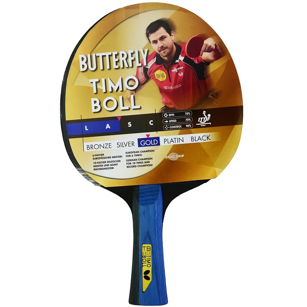 Butterfly Timo Boll Edition Gold Sophisticated Table Tennis Racket Ittf Approved Ping Pong Racket For Technically Good Skill - Table Tennis Rackets 