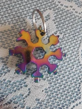 Llave de copo de nieve multifuncional 18 en 1, herramienta de acero octogonal, pequeña, Hexagonal, portátil, para campamento y supervivencia al aire libre