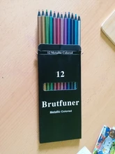 Brutfuner-lápices de colores metálicos, 12 Uds., lápiz profesional de Color dorado para bocetos escolares, regalos de pintura