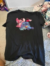 Playera con puntadas de Disney para mujer, camiseta de dibujos animados, camiseta blanca a la moda para hombre y mujer, gran oferta