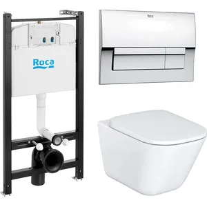 

Roca gap Duplo WC toilet set with micro lift + installation + chrome button (893104100)